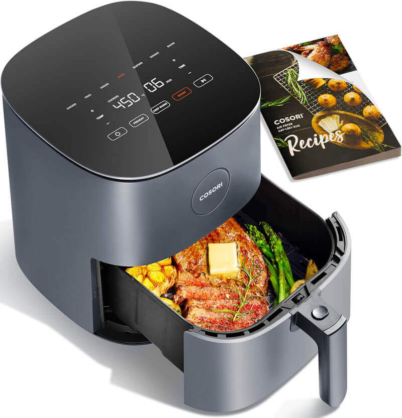 COSORI Pro Compact air fryer with 5 quart capacity