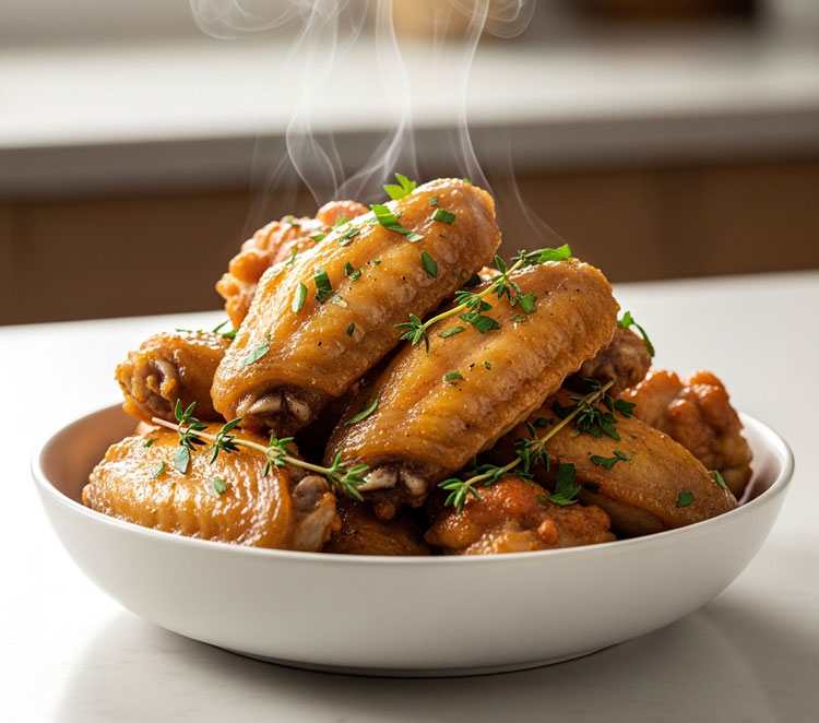Perfect crispy chicken wings from air fryer tiny kitchen before and after test showing what's possible