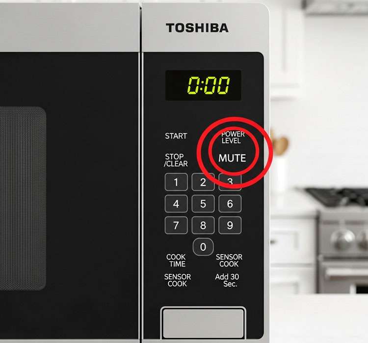 Toshiba microwave mute button feature