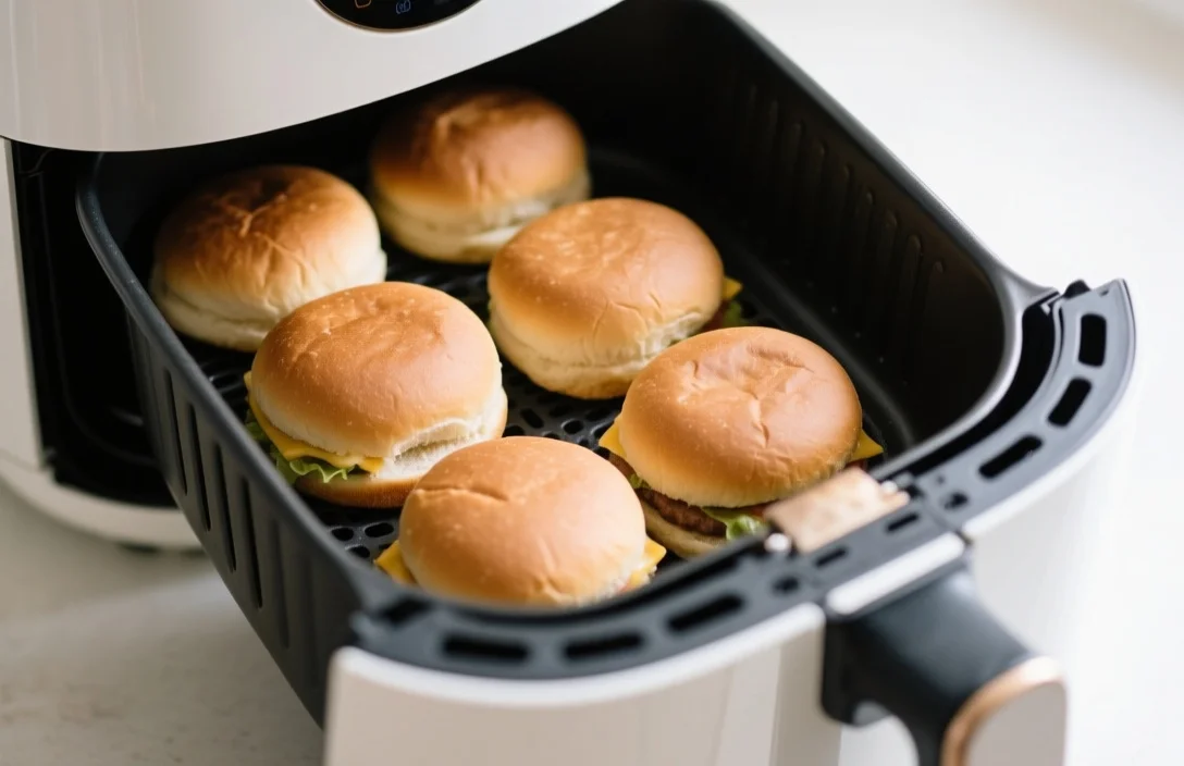Arranging Buns in the Air Fryer Basket - how to toast hamburger buns in air fryer​