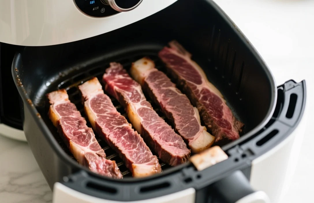 Arranging Steak Strips for Even Air Circulation - how long to cook skirt steak in air fryer​