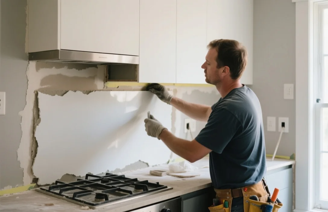 Hidden costs associated with wall preparation and surface repair - how much to install kitchen backsplash