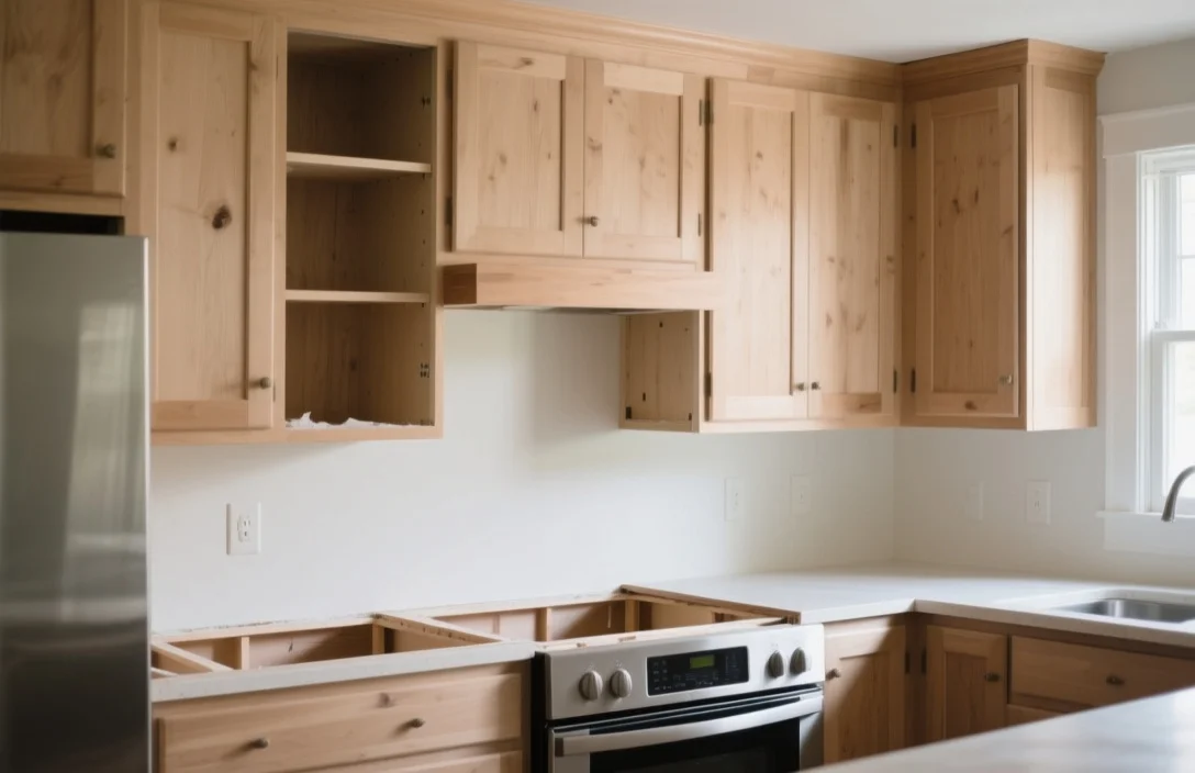 how to finish unfinished kitchen cabinets​