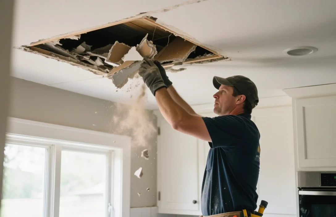 Managing debris and dust during the removal process - how to remove a soffit in the kitchen