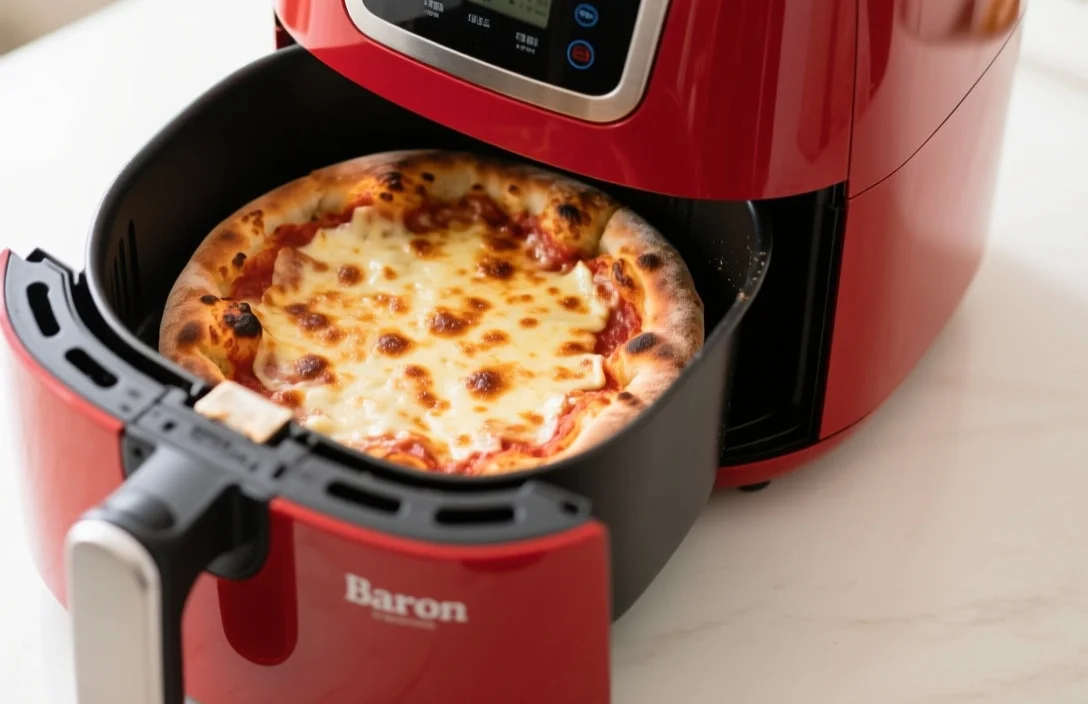 Monitoring cheese browning to prevent overcooking - how long to cook red baron pizza in air fryer​