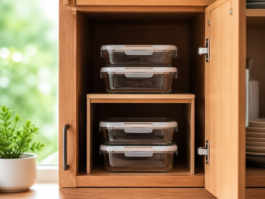 Build a Low-Movement, Low-Moisture Cabinet System - how to store glass meal prep containers safely