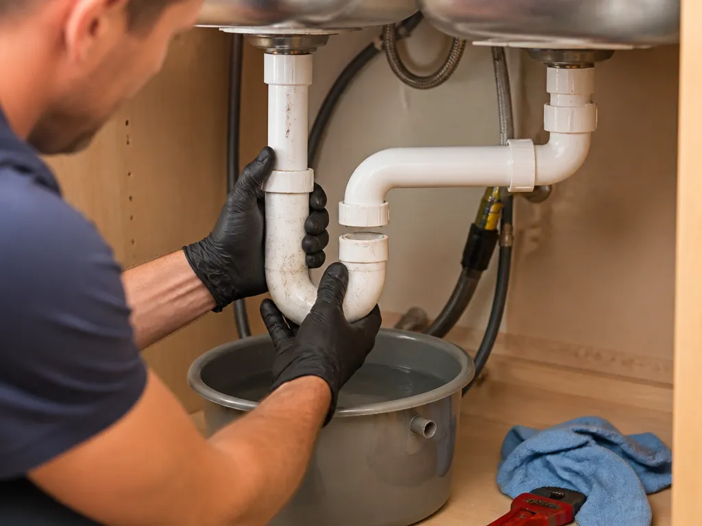 Clean the P-Trap Under the Sink - how to fix gurgling kitchen sink