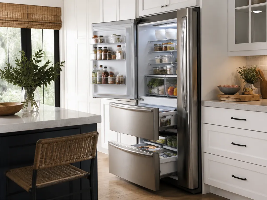 Create Zones For Dry, Refrigerated, And Frozen Food - how to organize a kitchen without a pantry