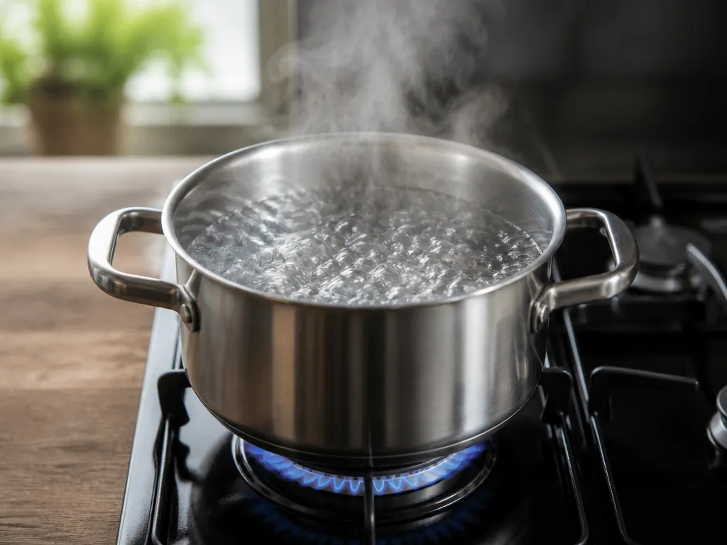 how to boil water in stainless steel pot