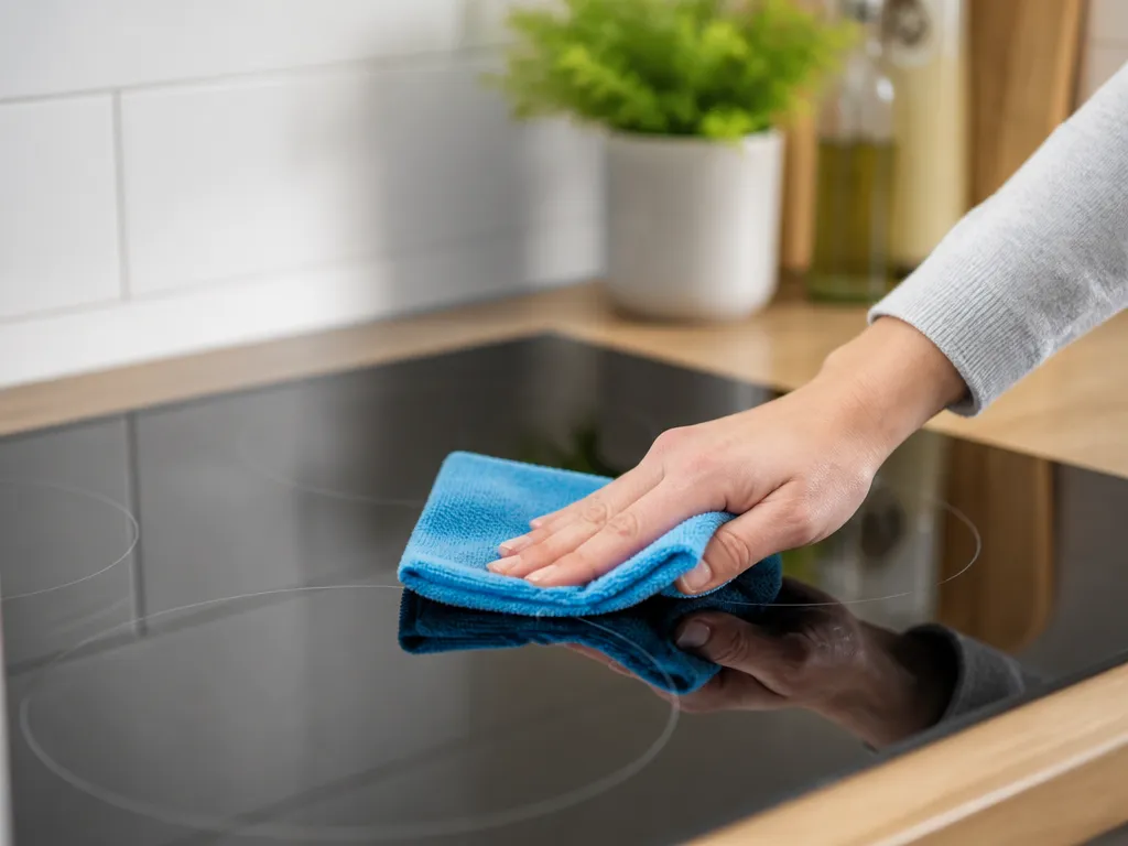 how to clean an induction cooktop surface