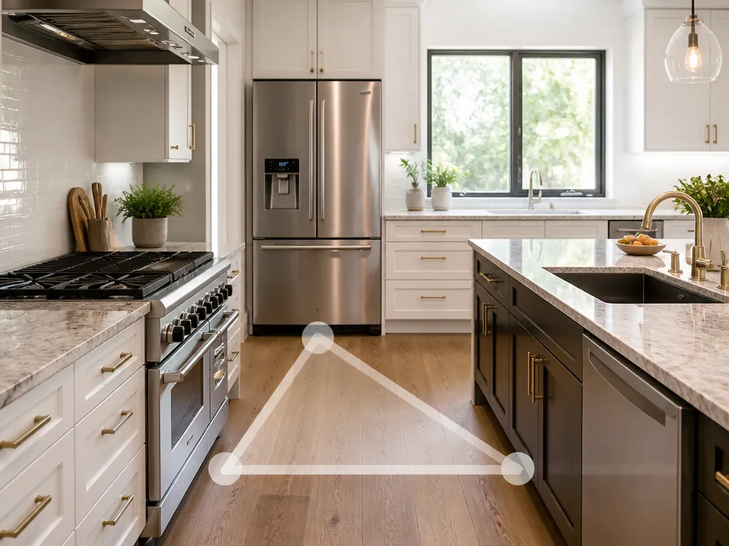how to design a kitchen workflow triangle for efficiency