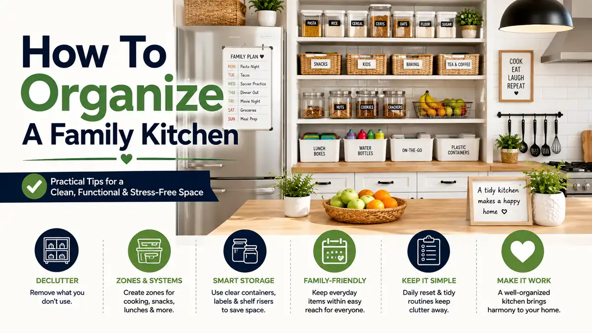 how to organize a family kitchen