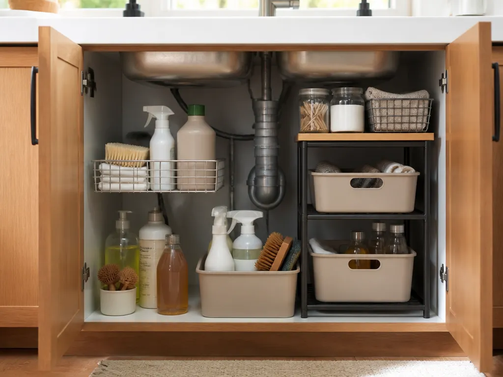 how to organize under kitchen sink​