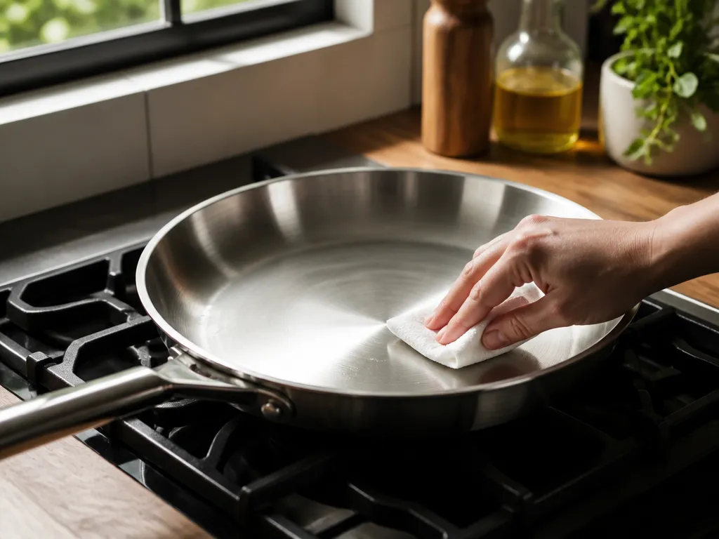 how to season a stainless steel pan
