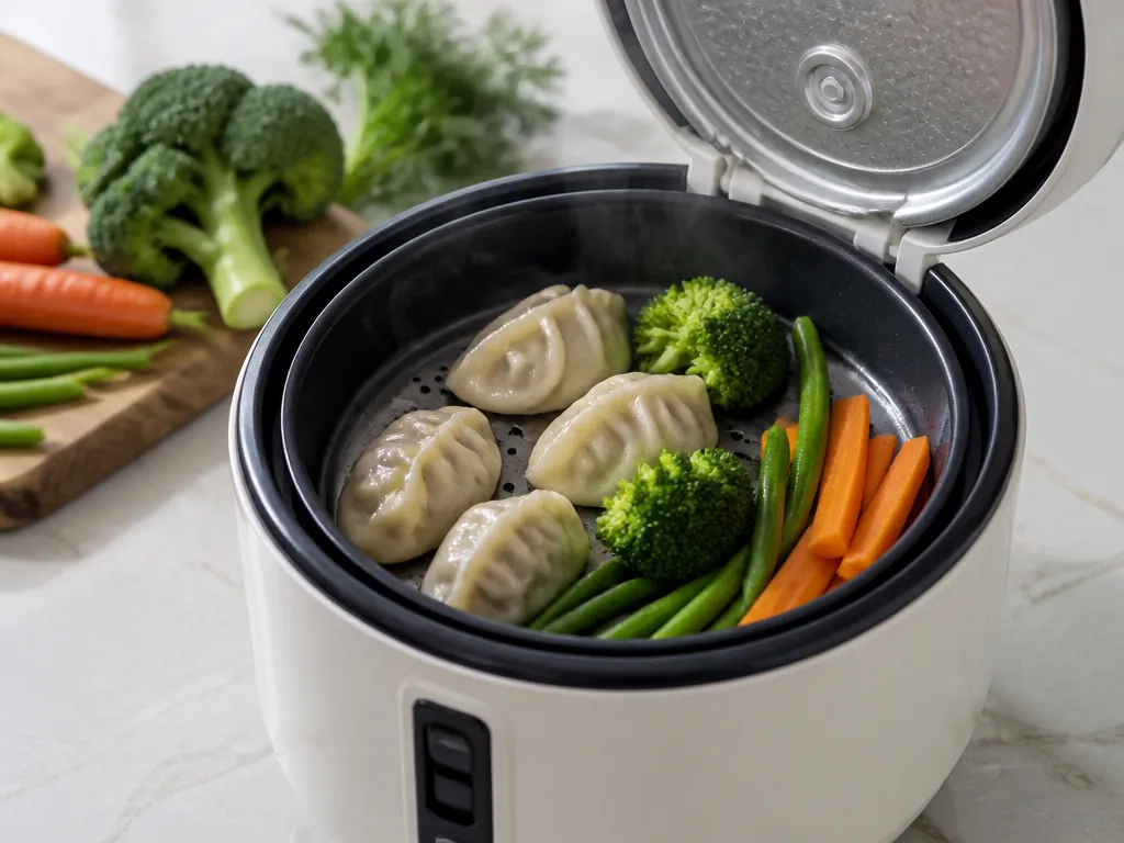 How to Steam Vegetables and Dumplings in a Rice Cooker - how to use a rice cooker for more than rice