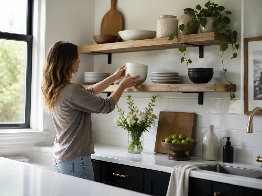 How to Use Open Shelving in a Kitchen Layout - how to use open shelving in kitchen