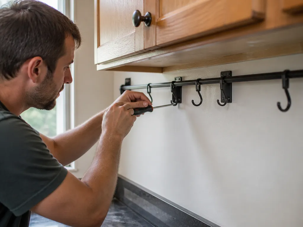 Installing Rail Systems and Hook Mounts Securely - how to organize under cabinet space