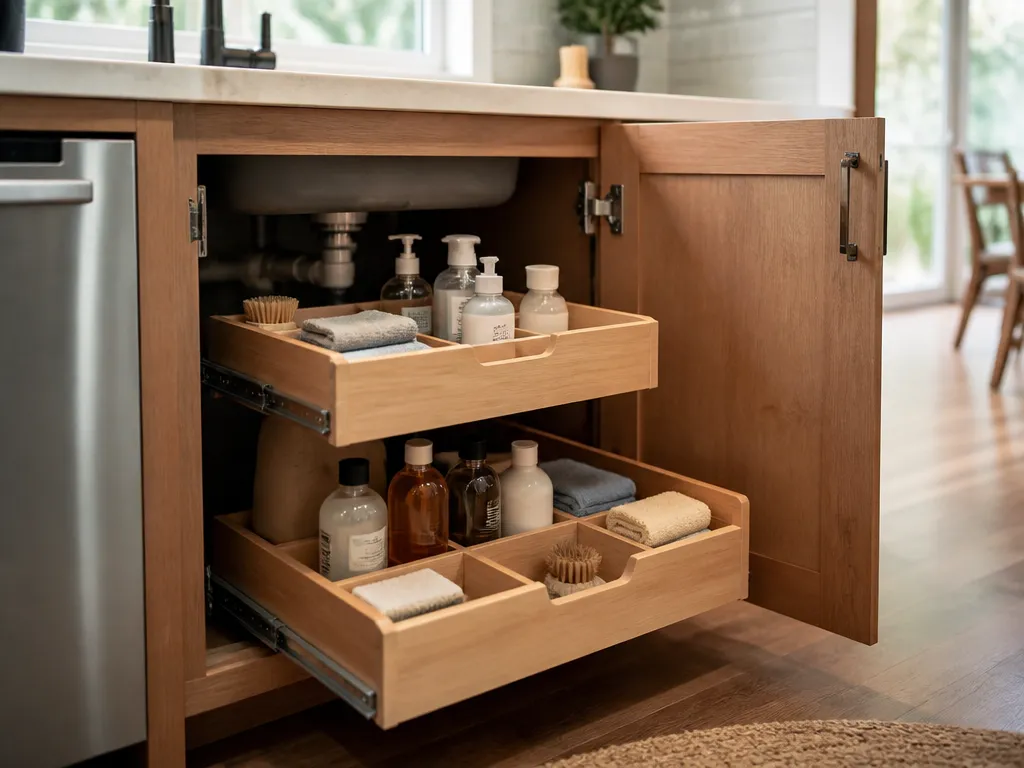 Maximizing Vertical Space with Pull-Out Drawers - how to organize under kitchen sink​