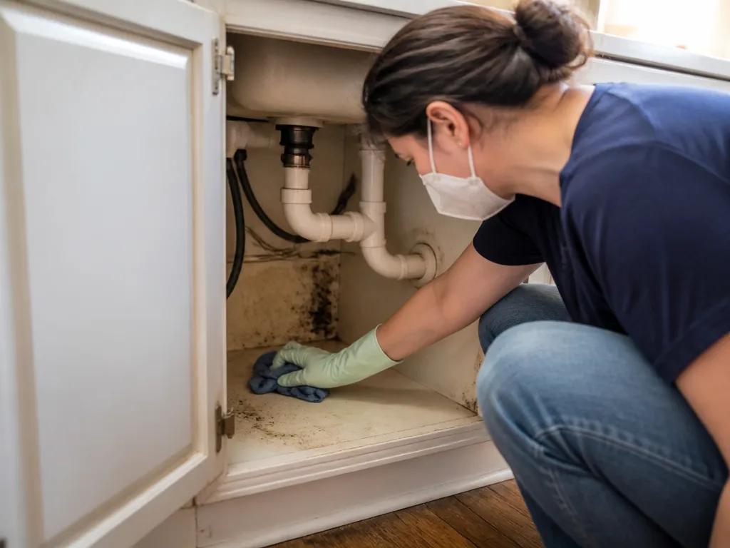 Protect Yourself and Contain Mold Spores - how to get rid of mold under kitchen sink