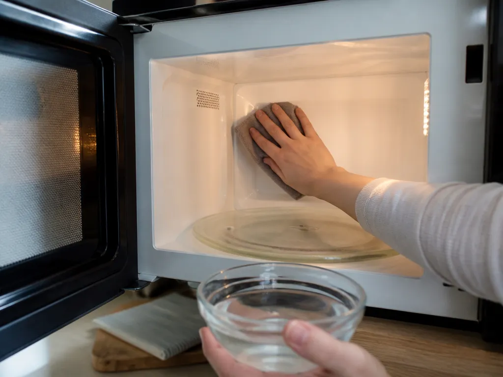 Remove Microwave Grease With Water And Vinegar Steam - how to clean a microwave without harsh chemicals