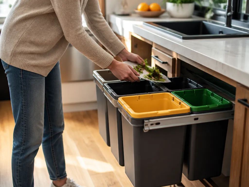 Set Up Kitchen Sorting Stations by Zone - how to organize kitchen waste and recycling