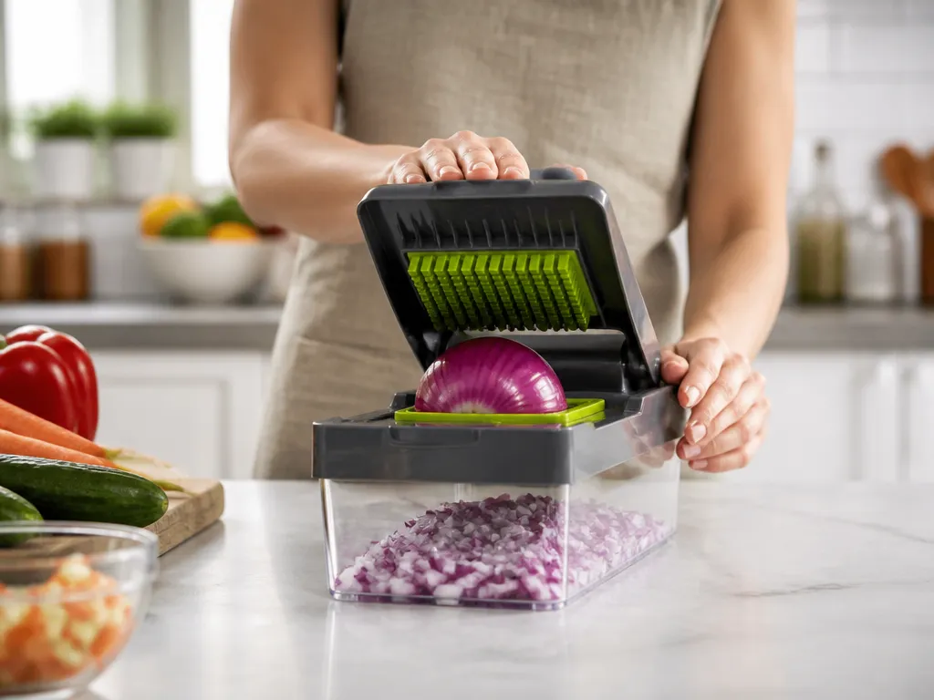 Set Up Your Vegetable Chopper Safely - how to use a vegetable chopper