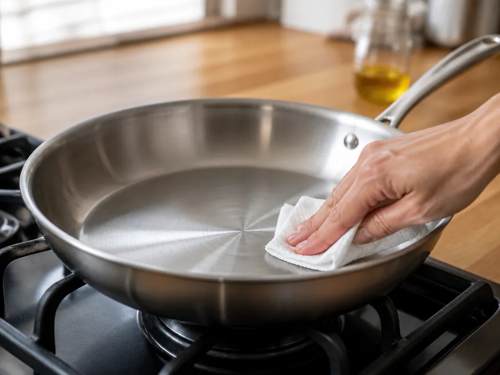 Step-by-Step Stainless Steel Pan Seasoning - how to season a stainless steel pan