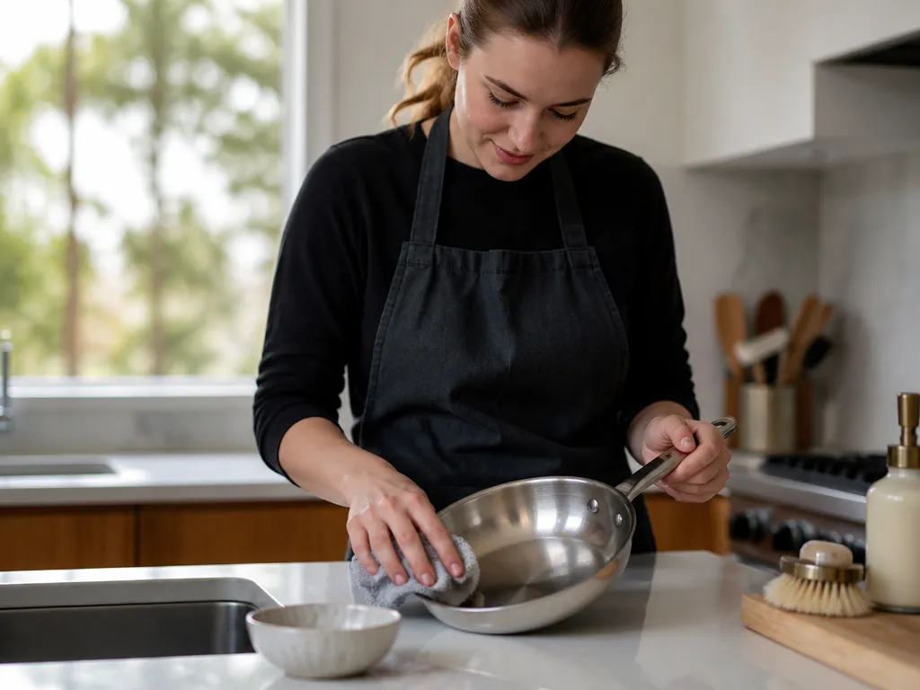 Use this technique ladder: - how to care for stainless steel pans