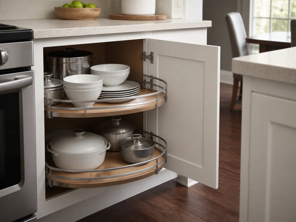 Use Vertical Space With Corner Rack Systems - how to maximize kitchen corner storage