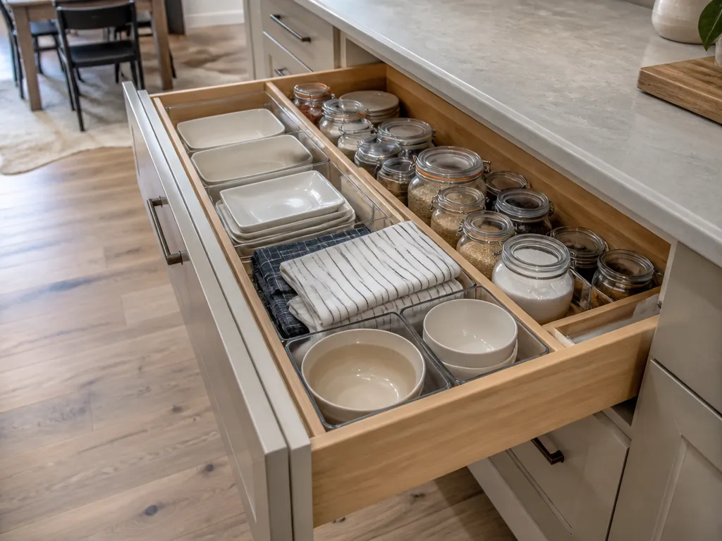 Using Drawer Organizers for Deep Storage - how to organize deep kitchen drawers​