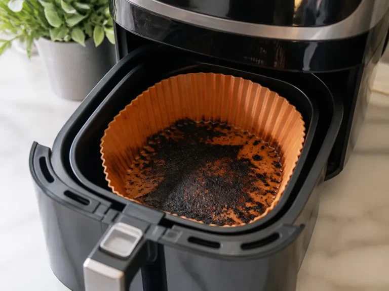 why do air fryer silicone liners burn